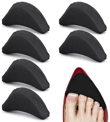 WLLHYF 2 paia di inserti per scarpe in spugna morbida regolabili, tamponi per alluce, solette per scarpe unisex, inserti per scarpe troppo grandi per donne con tacco alto, per alleviare il dolore ai
