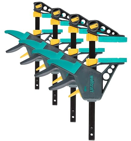 wolfcraft 3030000 - Serre-Joint à une Main EHZ PRO 100-150 mm - Saillie 100 mm, Ouverture 150 mm - Force de serrage max. 120 kg (Lot de 4)