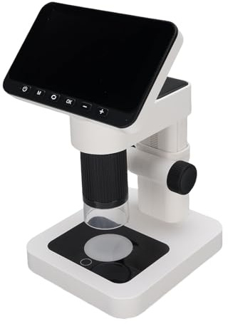 Elprico Microscopio Digital para Niños, Microscopio 5-32x con 8 Luces LED Ajustables para Adultos, Pantalla de 4.5 Pulgadas, 12MP de Soldadura de Enfoque Preciso para (Black)