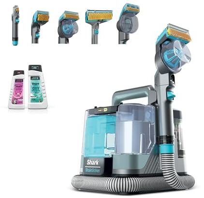 Shark StainStriker HairPro spécial animaux, Shampouineuse canapé, Aspirateur 450W, Extracteur de poils, Élimine taches et odeurs, Léger et portable, 4 accessoires et 2 formules de nettoyage PX250EUCP
