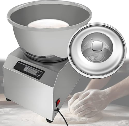 Quixnova Impastatrice Commerciale a Spirale elettrica da 5 kg/8 kg, 1800 W/2200 W, Doppia Macchina impastatrice Rotante in Acciaio Inox con Coperchio e Timer per ristoranti, pizzerie e panetterie 8kg