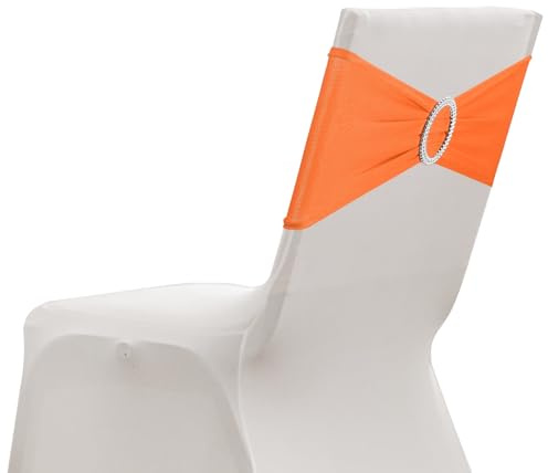 sourcing map Paquete de 20 bandas elásticas para silla, banda elástica para silla con hebilla deslizante, lazos elásticos universales para bodas, fiestas, ceremonias, eventos, decoración de eventos