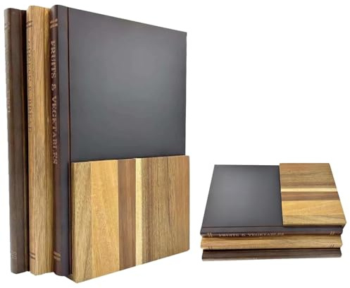 3 Pezzi Tagliere a Libro in Legno, Tagliere da Cucina Decorativo con Supporto, Vassoio da Cucina Adatto Alla Lavastoviglie per Formaggio, Carne, Verdure