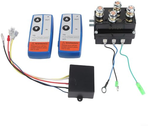 Kit de control remoto inalámbrico de cabrestante de 12 V 500 A, relé solenoide, contactor de aleación de acero resistente para UTV ATV, cabrestante de recuperación eléctrica, rango de 100 pies, diseño