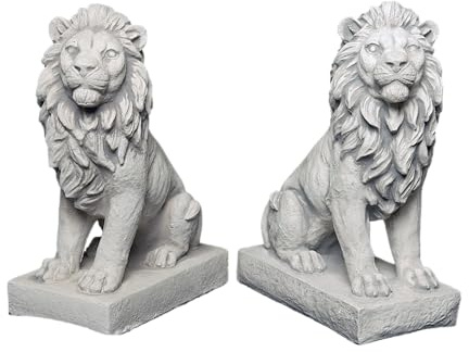 gartendekoparadies.de Offerta speciale: Solido Stein Löwen paio piccola pietra artificiale decorazione della stanza Gartendeko
