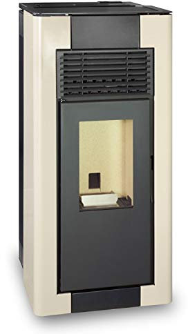 FERLUX Lyra Pelletofen, kanalisierbar, 12 kW, Perlweiß