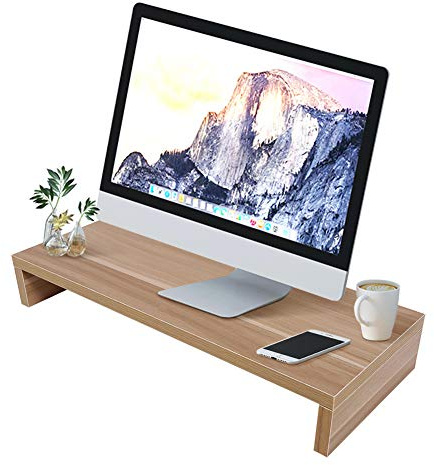 Ejoyous Wood Monitor Stand Riser, Desk Monitor Stand Ergonomic Laptop Stand for Computer, Notebook, PC(50x20x7.7cm)