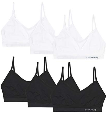 Channo Soutiens-Gorge Invisibles sans Coutures, sans Coussinets et sans Armatures en avec Bretelles réglables - Lot de 6, Blanc/Noir, L/XL