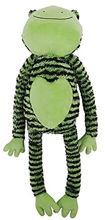 Rosewood Froggy Hundespielzeug mit Langen Beinen, interaktives Plüschspielzeug mit 5 Quietschern, Grün
