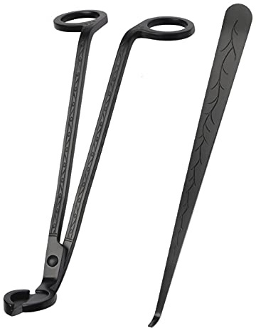SUMAJUCandle Wick Trimmer and Dipper Set, Stainless Steel, Black