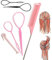 XPEX 6 Stück Haarstyling-Set Haarflechtwerkzeuge Haarkamm Schnell Spiralflechten Flechten DIY Haarstyling Zubehör Werkzeuge Frauen Mädchen