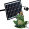Storm's Gartenzaubereien Wasserspeier Frosch mit Akku Solarpumpe 16cm aus Keramik Laufzeit ohne Sonne 4-5 Stunden