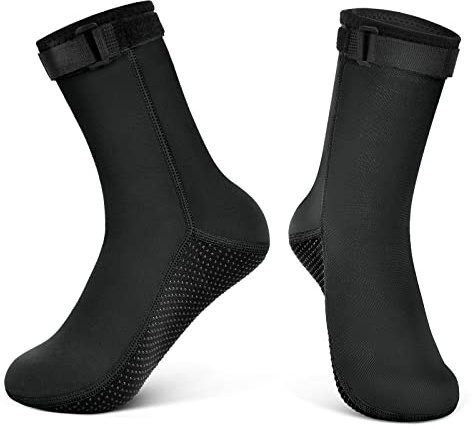 flintronic 3 mm neoprenstrumpor, dykstrumpor, neoprenstrumpor med kardborreband, halkfria vattensport, simstrumpor för kvinnor och män, för snorkling, surfing, segling, snorkling, vattensporter
