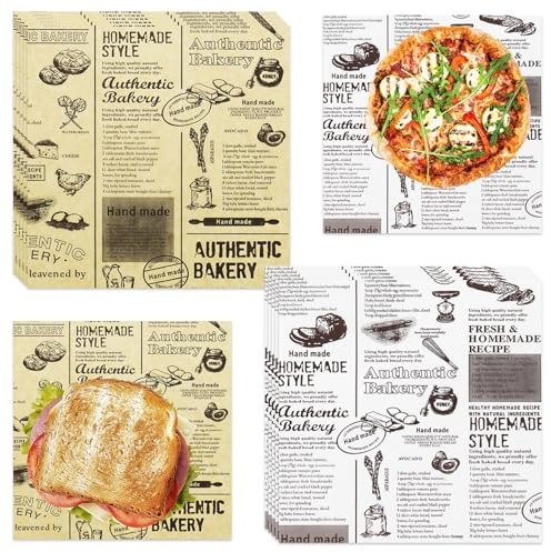 400 Pcs Food Paper Sheets, 7x7 Premium Deli Paper Sheets, Water & Grease Resistant, Greaseproof Liners for Food Boats, Food Basket Sheets for BBQ, Picnic, Tray Liner