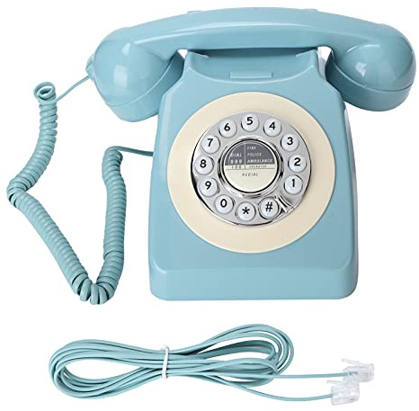Retro fast telefon, CT-8019 klassisk vintagetelefon Gammaldags sladdringar Telefonbordstelefon med dubbelgong för hem och kontor