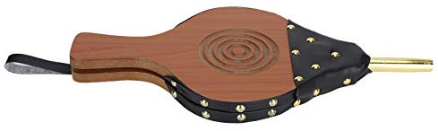 Otufan Souffleurs De Cheminée Manuels, 6,3 X 18,1 Pouces, Soufflet De Cheminée en Bois Et Cuir Artificiel, Soufflet d'air pour Camping en Plein Air, Barbecue, Pique-Nique