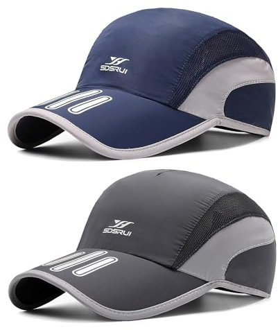TAGVO Baseball Cap Herren Damen, 2 Stück Atmungsaktive Sport DüNn Mesh Baseballkappe, Verstellbar Sonnenschutz Baseballkappe Leichte Sonnenhut Sommer Kappe für Outdoor Laufen Tennis Golf