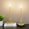 irotine 2 Stück Gold Kabellose Kerzenlampen,Wiederaufladbare Tischlampe 5500mAh Batteriebetriebene Dimmbare Kerzen Leuchterlampe Wireless Touch Schreibtischlampe für Restaurant,3000K Warmes Licht