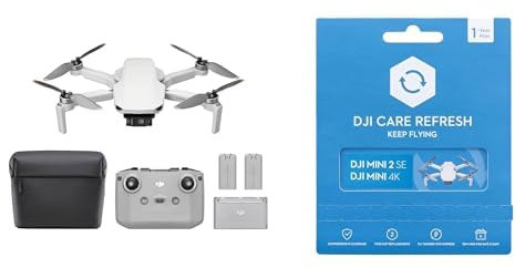 DJI Mini 4K Fly More Combo+ DJI Card DJI Care Refresh 1-Year Plan, Drohne mit 4K UHD Kamera für Erwachsene, unter 249 g, 3-Achsen Gimbal Stabilisierung, 10 km Videoübertragung, autom. Rückkehr