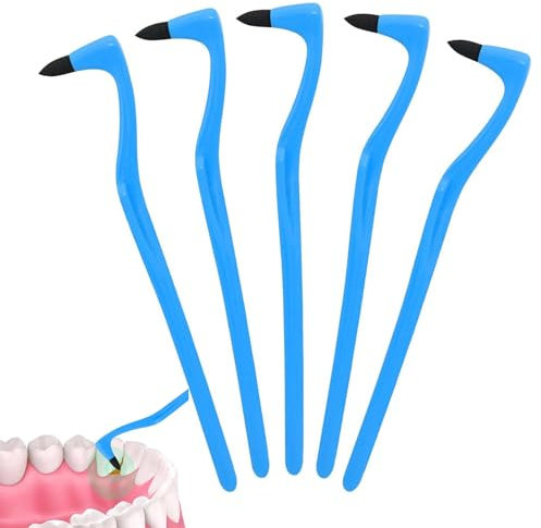 Teeth Stain Eraser, 5 Pcs Professional Tartar Cleaning, Plaque Remover for Teeth, Teeth Polishing Cleaning Kit Removes Plaque and Impurities Whitening Oral Hygiene Care Tool (Blue)