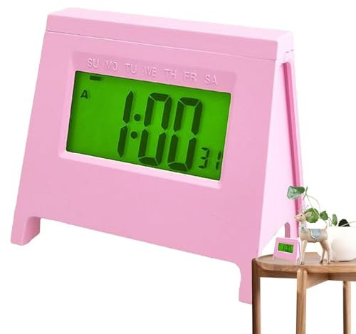 Sveglia digitale per camera da letto, orologio digitale a LED con luce notturna intelligente, funzionamento a batteria, silenzioso, senza ticchettio, orologio da tavolo portatile per la casa