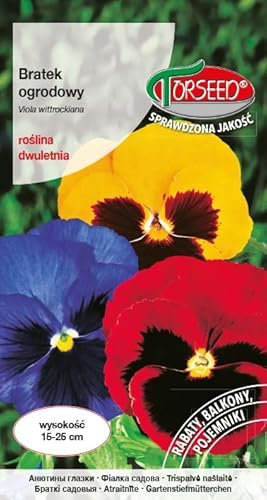 Verdica Mezcla de flores gigantes pensamientos, grandes flores multicolores, ideal para parterres y balcones, fácil de limpiar, bienal, amante del sol, paquete de 10 g (0,5 gramos)