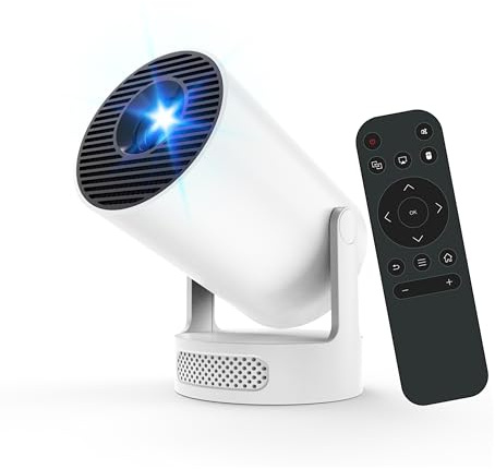 Mini-projektor med WiFi och Bluetooth, stöder 4K bärbar projektor, Smart Android 11 HY300 PRO HIFI-projektorer, automatisk Keystone-korrigering, 180° roterbar, 40-150-tums skärm för sovrum utomhus