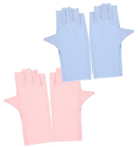 SMASOLO 2 Paia Guanti UV per Unghie Guanti Protettivi per Manicure UV senza Dita Protezione per Gel e Cura Unghie