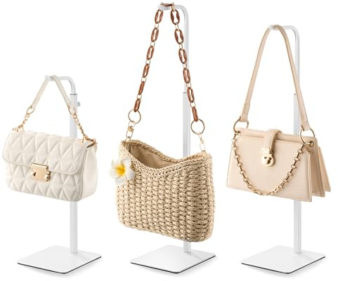 pickpiff 3-Pack Adjustable Purse Display Stands, White