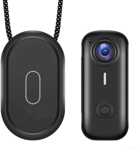 Action cam magnetica compatta, fotocamera magnetica a 360° con tasca, registrazione WiFi 2K, per registrazione, attività all'aperto, passeggiate (nero)