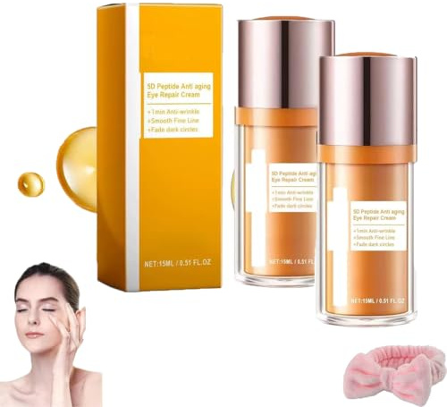 Crema Riparatrice 5d Peptidi Per Gli Occhi, Siero Rassodante E Lifting Per Linee Sottili, Occhiaie E Gonfiori, Trattamento Idratante Contorno Occhi,2PCS
