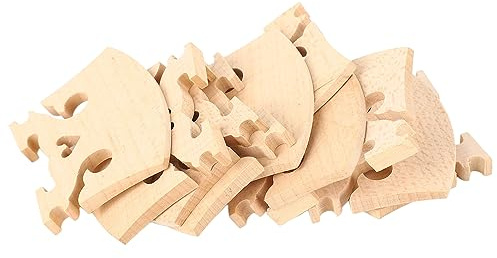 Yechiry Puente de Violín 4/4 de 10 Piezas, Puente de Instrumento de Cuerda de Madera de Arce, Pieza de Repuesto de Música en Forma de Corazón, Ideal para Mejorar el Estilo (Color madera /)