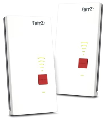 FRITZ! 2700 Mesh Set (2 set) | 7 ultrasnabb Wi-Fi upp till 6 500 Mbit/s | Wi-Fi-täckning i 5–7 rum | Perfekt för fiberoptiska routrar eller modem (ONT) | Enkel installation | Tillverkad i Europa