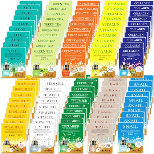 OBS lab 100 Pcs-Combo Ultra Hydraiting Essence Mask (10 types x 10 pcs), Korean Facial Mask Sheet, Skincare Moisturizing