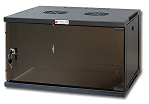 Techly i-case er-1009b45 Rack Montiert auf der Wand 9U 50 kg schwarz Regal – Regale (50 kg, Rack Montiert auf der Wand, Glas, Schwarz, 48,3 cm (19), aktiv)