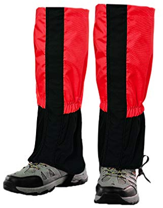 Luwint Guêtres imperméables pour enfants, randonnée, chasse, escalade, équipement de protection pour filles et garçons de 6 à 12 ans (rouge)