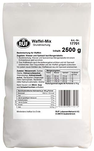 RUF Waffel-Mix, Großpackung, Grundmischung zur Herstellung von Waffeln im Waffeleisen, für Großküchen, Kantinen, Hotels und Restaurants, 1 x 2500g