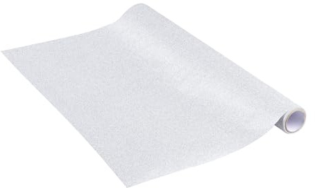 Vénilia Papier adhésif Paillettes Argent - 45cm x 2m - Épaisseur 100μ, Film autocollant pour meuble et cuisine, film décoratif, papier peint, PVC sans phtalates, Fabriqué en UE