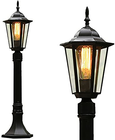 Mengjay Trade Lampadaire de jardin E27 chemin d'accès éclairage de la maison de jardin balcon patio terrasse Éclairage extérieur au design classique IP23 Etanche Pelouse Lumière Decorative