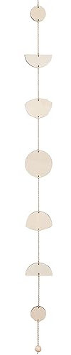 CREATCABIN Fasi Lunari Decorazione Da Appendere Alla Parete Decorazioni Artistiche Da Parete Bohémien In Legno Ornamenti Ghirlanda Lunare Ciondolo con Anello di Ferro per Casa Camera Da Letto 100cm