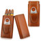 Estuche para Puros, Humidor Puros Forrado en Madera de Cedro con Cortador de Cigarros de Acero Inoxidable, Estuche de Cuero Portátil, Humidor de Puros Caja de 3 Tubos, Humidores de Cuero, para Viajes