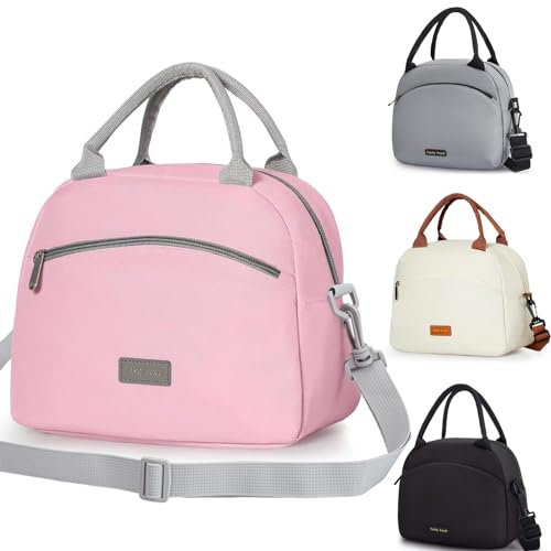 Runmeihe Bolsa Termica Porta Alimentos para Mujeres, Bolsa de Almuerzo Reutilizable con Aislamiento para Mujeres con Correa, Pequeñas e Impermeables