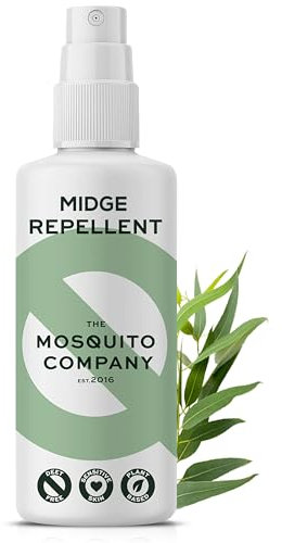 The Mosquito Company, Midge Repellent Spray, 100ml, 30% Eucalyptus Citriodora Oil, Child-Friendly, DEET-Free, Great for Sensitive Skin, Plant-Based, 11 Hour Protection.
