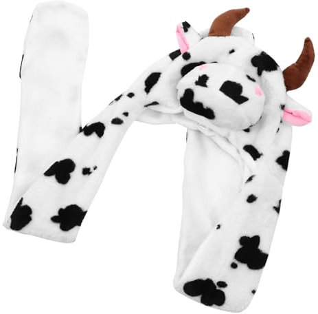 VICASKY Bequeme Mütze mit Handschuhen Geschmeidige Warme Mütze Mütze mit Cartoon-kuhohren Winddichte Warme Mütze für Den Außenbereich Ohrenwärmer-mütze