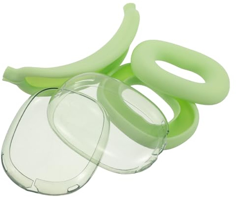 VERDANVERSE Set 3 Custodie Protettive per Cuffie Over-Ear, Copri Cuscinetti Auricolari TPU Trasparenti Verdi, Copertura Completa per Padiglioni e Archetto, Accessori per Protezione Auricolari