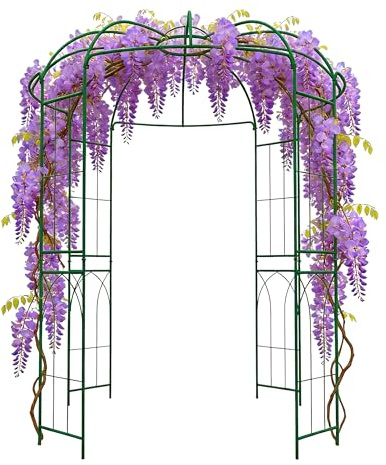 Relaxdays Pabellón metálico para Rosas, 275x211x211 cm, Soporte para trepadoras, jardín, transitable, Verde Oscuro