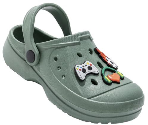 The Essentials Wardrobe Children TEW Clogs - Green - UK-2
