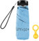 Vicloon Mini Regenschirm, Taschenschirme mit Regenschirmhaken, 6 Rippen, Aluminium Schirmständer, Sonnenschutz Im Freien UV Faltender Regenschirm, Goldener Griff, Leicht Kompakt - Blau