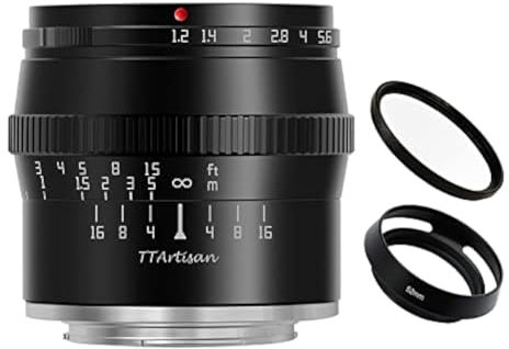 TTArtisan Lente de Enfoque Manual F1.2 APS-C M4/3 de 50 mm para cámaras Olympus Micro 4/3 de Montaje como EPM1 EPM2 EPL1 EPL2 EPL3 EPL5 EPL6 EPL7 EPL8 EPL9 E-P1 E-P2 E-P3 E-P5 E-P6 Pen-F Negro