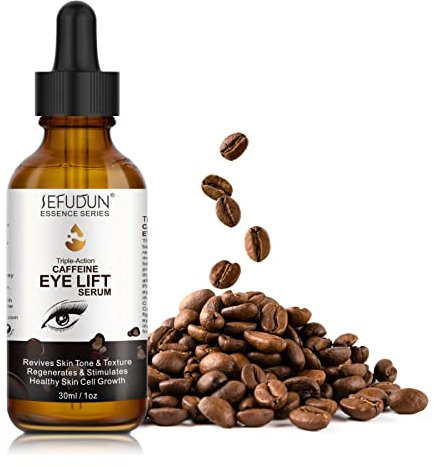 Caffeine Eye Serum ,Anti Aging Serum with EGCG,Vitamin C,Hyaluronic Acid,Collagen,Caffeine Eye Lift Serum-Reduces Puffiness, Dark Circles Under Eye Bags, Wrinkles (Caffeine eye serum)
